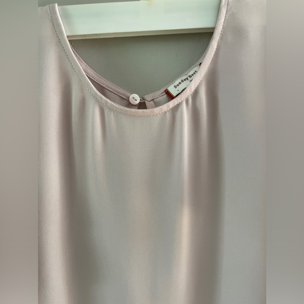 Elegant Pink Ruffle Sleeve Blouse - Picture 10 of 14